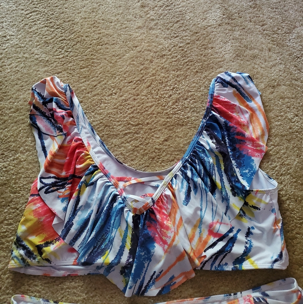 Multi-color Plus Size 2pc Swimsuit - Picture 2 of 3